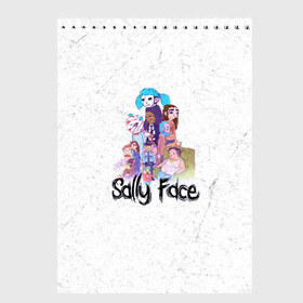 Скетчбук с принтом Sally Face , 100% бумага
 | 48 листов, плотность листов — 100 г/м2, плотность картонной обложки — 250 г/м2. Листы скреплены сверху удобной пружинной спиралью | sally face | гизмо | девид | девочка | игра | лари | ларри | мальчик | маска | мрачная | на лице | пых | с протезом | сал | сали | салли | салли фейс | фейс | фэйс | эддисон | эшли