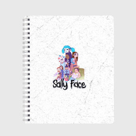 Тетрадь с принтом Sally Face , 100% бумага | 48 листов, плотность листов — 60 г/м2, плотность картонной обложки — 250 г/м2. Листы скреплены сбоку удобной пружинной спиралью. Уголки страниц и обложки скругленные. Цвет линий — светло-серый
 | sally face | гизмо | девид | девочка | игра | лари | ларри | мальчик | маска | мрачная | на лице | пых | с протезом | сал | сали | салли | салли фейс | фейс | фэйс | эддисон | эшли