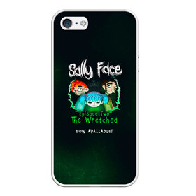 Чехол для iPhone 5/5S матовый с принтом Sally Face , Силикон | Область печати: задняя сторона чехла, без боковых панелей | sally face | гизмо | девид | девочка | игра | лари | ларри | мальчик | маска | мрачная | на лице | пых | с протезом | сал | сали | салли | салли фейс | фейс | фэйс | эддисон | эшли