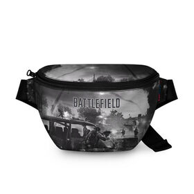 Поясная сумка 3D с принтом BATTLEFIELD , 100% полиэстер | плотная ткань, ремень с регулируемой длиной, внутри несколько карманов для мелочей, основное отделение и карман с обратной стороны сумки застегиваются на молнию | автомат | битва | битвы | враг | оружия | пистолет | поле | стратегия | тактический | танки | шутер