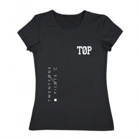 Женская футболка хлопок с принтом TOP(двухсторонняя) , 100% хлопок | прямой крой, круглый вырез горловины, длина до линии бедер, слегка спущенное плечо | 