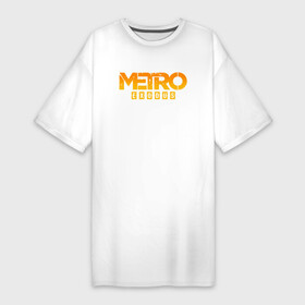 Платье-футболка хлопок с принтом MERO EXODUS ,  |  | exodus | horror | metro 2033 | metro exodus | survival | yellow | желтый | игры | исход | метро | метро 2035