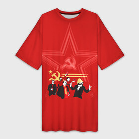 Платье-футболка 3D с принтом Communism Party ,  |  | звезда | китай | коммунизм | комунизм | ленин | мао дзедун | мао цзедун | мао цзэдун | маркс | прикол | серп и молот | советский союз | ссср | сталин | че гевара | че геваро | чегевара | энгельс