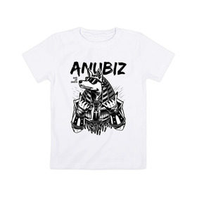 Детская футболка хлопок с принтом Анубис , 100% хлопок | круглый вырез горловины, полуприлегающий силуэт, длина до линии бедер | anubiz | анубис | бог | бог войны | египет