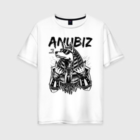 Женская футболка хлопок Oversize с принтом Анубис , 100% хлопок | свободный крой, круглый ворот, спущенный рукав, длина до линии бедер
 | anubiz | анубис | бог | бог войны | египет