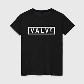 Женская футболка хлопок с принтом VALVE , 100% хлопок | прямой крой, круглый вырез горловины, длина до линии бедер, слегка спущенное плечо | aperture laboratorie | black mesa | gabe newell | gordon freeman | half life | half life 3 | logo | valve | вэлв | гордон фриман | игра | лого | монтировка | фантастика | халф лайф