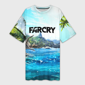 Платье-футболка 3D с принтом FARCRY ,  |  | Тематика изображения на принте: far cry | far cry 5 | far cry new dawn | farcry | fc 5 | fc5 | game | new dawn | игры | постапокалипсис | фар край | фар край 5