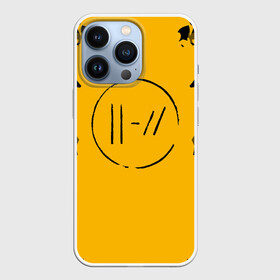 Чехол для iPhone 13 Pro с принтом TWENTY ONE PILOTS ,  |  | Тематика изображения на принте: 21 pilots | 21p | music | rock | top | trench | twenty one pilots | yellow | группа | жёлтый | музыка | рок