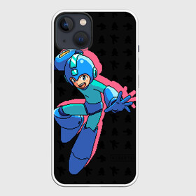 Чехол для iPhone 13 с принтом Mega Man (pixel art) Black ,  |  | 8 bit | 8bit | art | dendy | famicom | game | games | japan | japanese | man | mega | mega man | megaman | nes | pixel | pixel art | pixelart | retro | video games | videogames