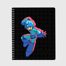 Тетрадь с принтом Mega Man (pixel art) Black , 100% бумага | 48 листов, плотность листов — 60 г/м2, плотность картонной обложки — 250 г/м2. Листы скреплены сбоку удобной пружинной спиралью. Уголки страниц и обложки скругленные. Цвет линий — светло-серый
 | 8 bit | 8bit | art | dendy | famicom | game | games | japan | japanese | man | mega | mega man | megaman | nes | pixel | pixel art | pixelart | retro | video games | videogames