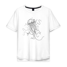 Мужская футболка хлопок Oversize с принтом Черная медуза векторный рисуно , 100% хлопок | свободный крой, круглый ворот, “спинка” длиннее передней части | Тематика изображения на принте: art | meduza | абстракция.vector | вектор | медуза | щупальца