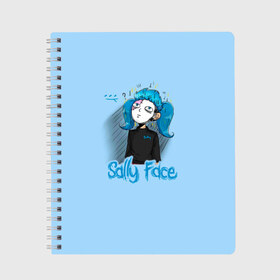 Тетрадь с принтом Sally Face , 100% бумага | 48 листов, плотность листов — 60 г/м2, плотность картонной обложки — 250 г/м2. Листы скреплены сбоку удобной пружинной спиралью. Уголки страниц и обложки скругленные. Цвет линий — светло-серый
 | sally face | гизмо | девид | девочка | игра | лари | ларри | мальчик | маска | мрачная | на лице | пых | с протезом | сал | сали | салли | салли фейс | фейс | фэйс | эддисон | эшли