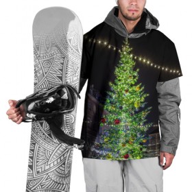Накидка на куртку 3D с принтом Рождественская елка , 100% полиэстер |  | Тематика изображения на принте: 