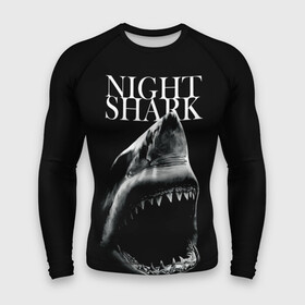 Мужской рашгард 3D с принтом Night shark ,  |  | death | great white shark | monster | ocean | power | shark | акула | бездна | глубина | море | мощь | океан | сила | чудовище