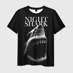 Мужская футболка 3D с принтом Night shark , 100% полиэфир | прямой крой, круглый вырез горловины, длина до линии бедер | death | great white shark | monster | ocean | power | shark | акула | бездна | глубина | море | мощь | океан | сила | чудовище