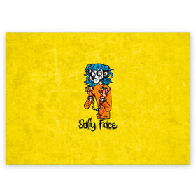 Поздравительная открытка с принтом Sally Face , 100% бумага | плотность бумаги 280 г/м2, матовая, на обратной стороне линовка и место для марки
 | sally face | гизмо | девид | девочка | игра | лари | ларри | мальчик | маска | мрачная | на лице | пых | с протезом | сал | сали | салли | салли фейс | фейс | фэйс | эддисон | эшли
