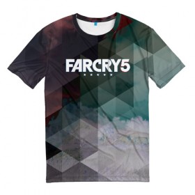 Мужская футболка 3D с принтом FarCry polygon , 100% полиэфир | прямой крой, круглый вырез горловины, длина до линии бедер | far cry | far cry 5 | far cry new dawn | far cry primal | farcry | fc 5 | fc5 | game | new dawn | primal | игры | постапокалипсис | фар край | фар край 5