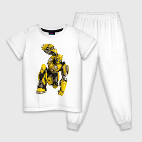 Детская пижама хлопок с принтом Bumblebee -2- , 100% хлопок |  брюки и футболка прямого кроя, без карманов, на брюках мягкая резинка на поясе и по низу штанин
 | kefer | volkswagen | автобот | бамблби | трансформатор | трансформаторы | шершень | шмель