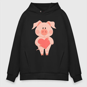 Мужское худи Oversize хлопок с принтом Love Pig , френч-терри — 70% хлопок, 30% полиэстер. Мягкий теплый начес внутри —100% хлопок | боковые карманы, эластичные манжеты и нижняя кромка, капюшон на магнитной кнопке | Тематика изображения на принте: 2019 | дед мороз | дом | елка | желание | животные | зима | кабан | милый | мороз | настроение | новый год | пеппа | подарок | позитив | поросенок | праздник | радость | рождество | санта клаус | свинка