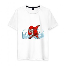 Мужская футболка хлопок с принтом DAB Santa , 100% хлопок | прямой крой, круглый вырез горловины, длина до линии бедер, слегка спущенное плечо. | Тематика изображения на принте: 