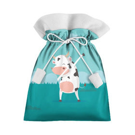 Подарочный 3D мешок с принтом DAB Корова , 100% полиэстер | Размер: 29*39 см | dab | dabbing | даб | даббинг | корова | танец