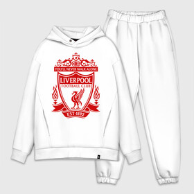 Мужской костюм хлопок OVERSIZE с принтом Ливерпуль ,  |  | anfield | liverpool | liverpool fc | the reds | you ll never walk a | клубная | красные | ливерпуль | мерсисайдцы | фанатская | футбольная | футбольный клуб | футбольный клуб ливерпуль | энфилд