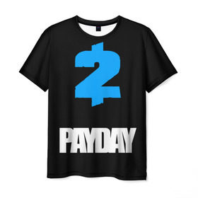 Мужская футболка 3D с принтом PAYDAY , 100% полиэфир | прямой крой, круглый вырез горловины, длина до линии бедер | game | logo | payday | payday 2 | shooter | игра | лого | шутер