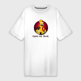 Платье-футболка хлопок с принтом God of Bar ,  |  | god of war | бар | гомер | симпсоны