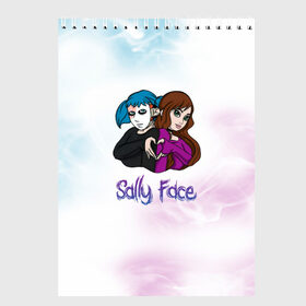 Скетчбук с принтом Sally Face , 100% бумага
 | 48 листов, плотность листов — 100 г/м2, плотность картонной обложки — 250 г/м2. Листы скреплены сверху удобной пружинной спиралью | sally face | гизмо | девид | девочка | игра | лари | ларри | мальчик | маска | мрачная | на лице | пых | с протезом | сал | сали | салли | салли фейс | фейс | фэйс | эддисон | эшли