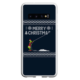 Чехол для Samsung Galaxy S10 с принтом Гринч Вязаный , Силикон | Область печати: задняя сторона чехла, без боковых панелей | Тематика изображения на принте: вязаный свитер | вязка | новый год | рождество