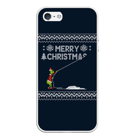 Чехол для iPhone 5/5S матовый с принтом Гринч Вязаный , Силикон | Область печати: задняя сторона чехла, без боковых панелей | вязаный свитер | вязка | новый год | рождество