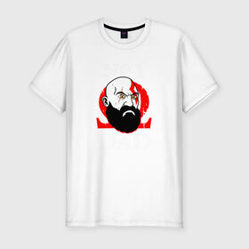 Мужская футболка премиум с принтом Dad Kratos , 92% хлопок, 8% лайкра | приталенный силуэт, круглый вырез ворота, длина до линии бедра, короткий рукав | god of war | кратос
