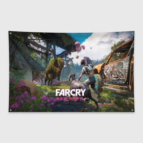 Флаг-баннер с принтом FARCRYNEW DAWN , 100% полиэстер | размер 67 х 109 см, плотность ткани — 95 г/м2; по краям флага есть четыре люверса для крепления | far cry | far cry 5 | far cry new dawn | far cry primal | farcry | fc 5 | fc5 | game | new dawn | primal | игры | постапокалипсис | фар край | фар край 5