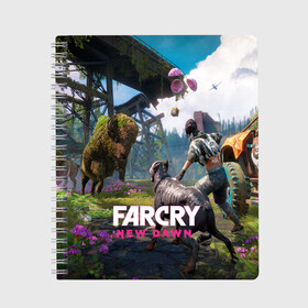 Тетрадь с принтом FARCRYNEW DAWN , 100% бумага | 48 листов, плотность листов — 60 г/м2, плотность картонной обложки — 250 г/м2. Листы скреплены сбоку удобной пружинной спиралью. Уголки страниц и обложки скругленные. Цвет линий — светло-серый
 | far cry | far cry 5 | far cry new dawn | far cry primal | farcry | fc 5 | fc5 | game | new dawn | primal | игры | постапокалипсис | фар край | фар край 5