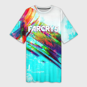 Платье-футболка 3D с принтом FARCRY EXCLUSIVE ,  |  | Тематика изображения на принте: far cry | far cry 5 | far cry new dawn | far cry primal | farcry | fc 5 | fc5 | game | new dawn | primal | игры | постапокалипсис | фар край | фар край 5