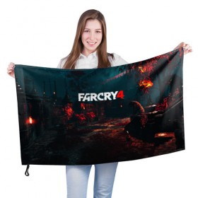 Флаг 3D с принтом FARCRY 4 , 100% полиэстер | плотность ткани — 95 г/м2, размер — 67 х 109 см. Принт наносится с одной стороны | 