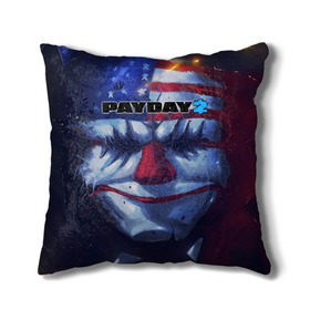 Подушка 3D с принтом Payday 2 , наволочка – 100% полиэстер, наполнитель – холлофайбер (легкий наполнитель, не вызывает аллергию). | состоит из подушки и наволочки. Наволочка на молнии, легко снимается для стирки | 2 | payday | беглец | бот | ограбления | пейдей | призрак | симулятор | техник | штурмовик | шутер