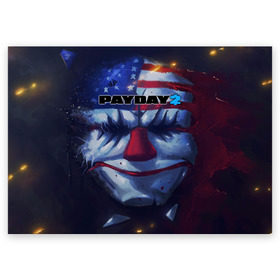 Поздравительная открытка с принтом Payday 2 , 100% бумага | плотность бумаги 280 г/м2, матовая, на обратной стороне линовка и место для марки
 | 2 | payday | беглец | бот | ограбления | пейдей | призрак | симулятор | техник | штурмовик | шутер