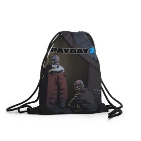 Рюкзак-мешок 3D с принтом Payday 2 , 100% полиэстер | плотность ткани — 200 г/м2, размер — 35 х 45 см; лямки — толстые шнурки, застежка на шнуровке, без карманов и подкладки | 