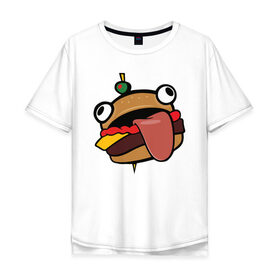 Мужская футболка хлопок Oversize с принтом Durr burger , 100% хлопок | свободный крой, круглый ворот, “спинка” длиннее передней части | Тематика изображения на принте: battle | durrr | fastfood | fortnite | royale | бургер | еда | фастфуд