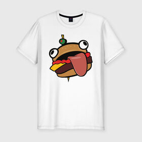 Мужская футболка премиум с принтом Durr burger , 92% хлопок, 8% лайкра | приталенный силуэт, круглый вырез ворота, длина до линии бедра, короткий рукав | battle | durrr | fastfood | fortnite | royale | бургер | еда | фастфуд