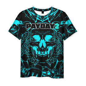 Мужская футболка 3D с принтом Payday 2 , 100% полиэфир | прямой крой, круглый вырез горловины, длина до линии бедер | 2 | payday | беглец | бот | ограбления | пейдей | призрак | симулятор | техник | штурмовик | шутер