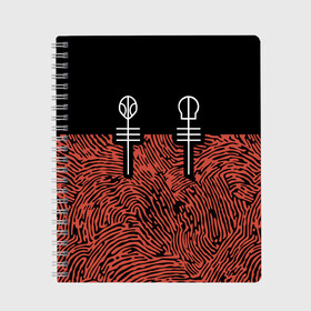 Тетрадь с принтом Twenty One Pilots - Blurryface , 100% бумага | 48 листов, плотность листов — 60 г/м2, плотность картонной обложки — 250 г/м2. Листы скреплены сбоку удобной пружинной спиралью. Уголки страниц и обложки скругленные. Цвет линий — светло-серый
 | Тематика изображения на принте: band | best | blurry | face | indie | logo | music | one | pilots | pop | regional | rock | symbol | top | trench | twenty | vessel | группа | инди | лого | логотип | музыка | пилоты | поп | рок | символ | топ | тренч