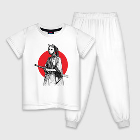 Детская пижама хлопок с принтом Самурай , 100% хлопок |  брюки и футболка прямого кроя, без карманов, на брюках мягкая резинка на поясе и по низу штанин
 | Тематика изображения на принте: аниме | катана | самурай | япония