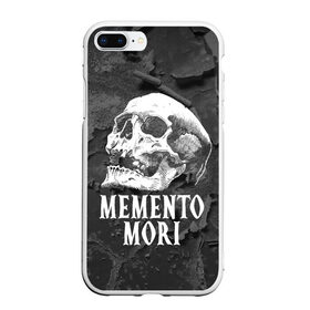Чехол для iPhone 7Plus/8 Plus матовый с принтом Memento mori , Силикон | Область печати: задняя сторона чехла, без боковых панелей | black | death | life | memento mori | skeleton | skull | жизнь | скелет | череп | черный