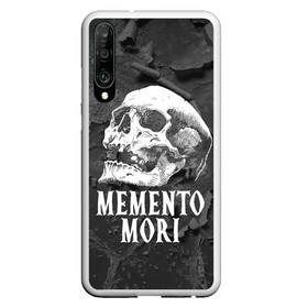 Чехол для Honor P30 с принтом Memento mori , Силикон | Область печати: задняя сторона чехла, без боковых панелей | black | death | life | memento mori | skeleton | skull | жизнь | скелет | череп | черный