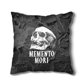 Подушка 3D с принтом Memento mori , наволочка – 100% полиэстер, наполнитель – холлофайбер (легкий наполнитель, не вызывает аллергию). | состоит из подушки и наволочки. Наволочка на молнии, легко снимается для стирки | black | death | life | memento mori | skeleton | skull | жизнь | скелет | череп | черный