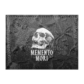 Обложка для студенческого билета с принтом Memento mori , натуральная кожа | Размер: 11*8 см; Печать на всей внешней стороне | black | death | life | memento mori | skeleton | skull | жизнь | скелет | череп | черный