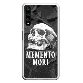 Чехол для Honor 20 с принтом Memento mori , Силикон | Область печати: задняя сторона чехла, без боковых панелей | Тематика изображения на принте: black | death | life | memento mori | skeleton | skull | жизнь | скелет | череп | черный