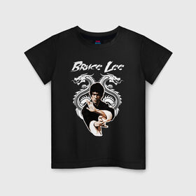 Детская футболка хлопок с принтом Bruce lee , 100% хлопок | круглый вырез горловины, полуприлегающий силуэт, длина до линии бедер | bruce lee | jeet kune do | брюс ли | каратэ